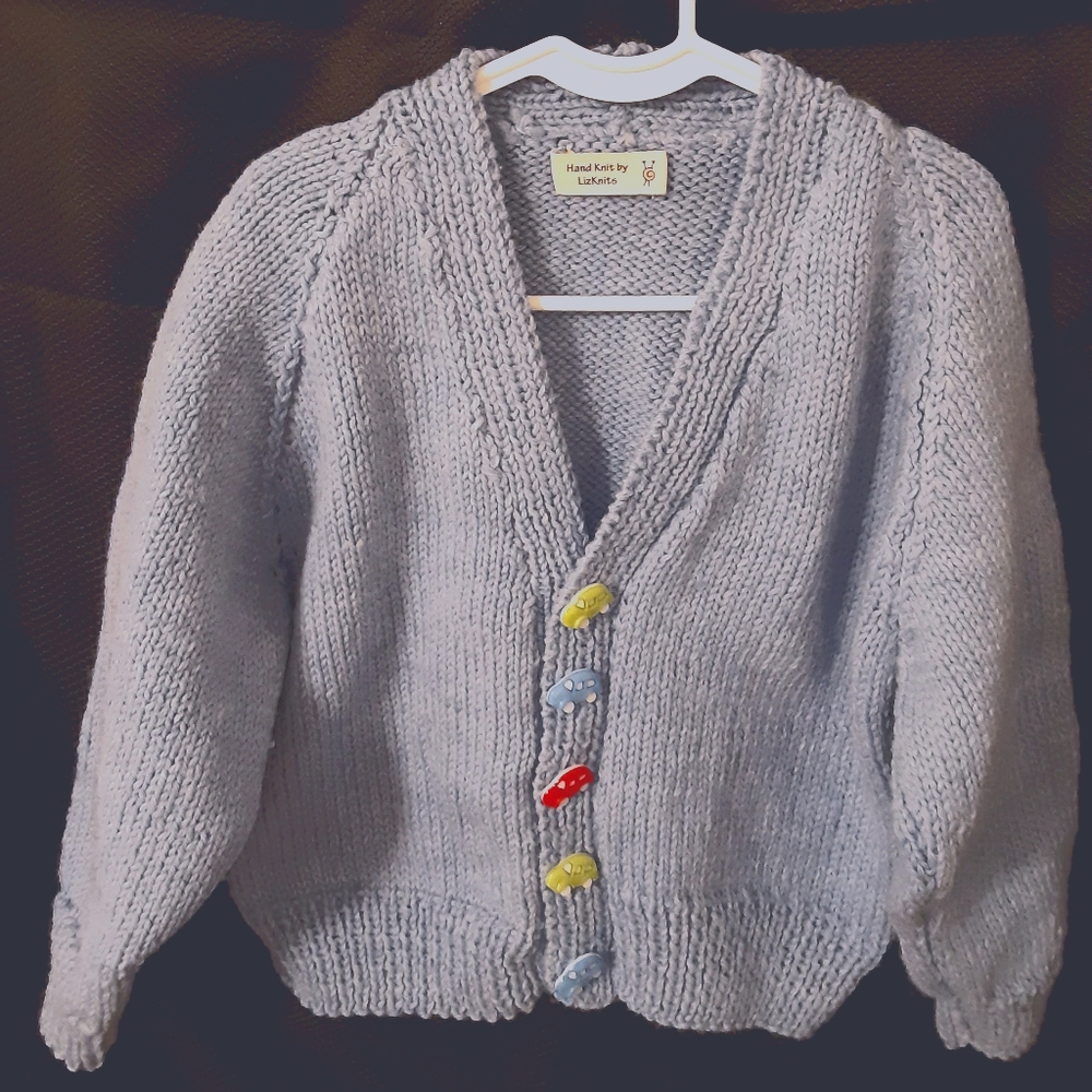 New hand knitted boys v-neck sweater